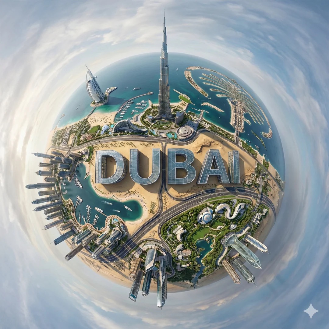 迪拜的超现实的球形全景