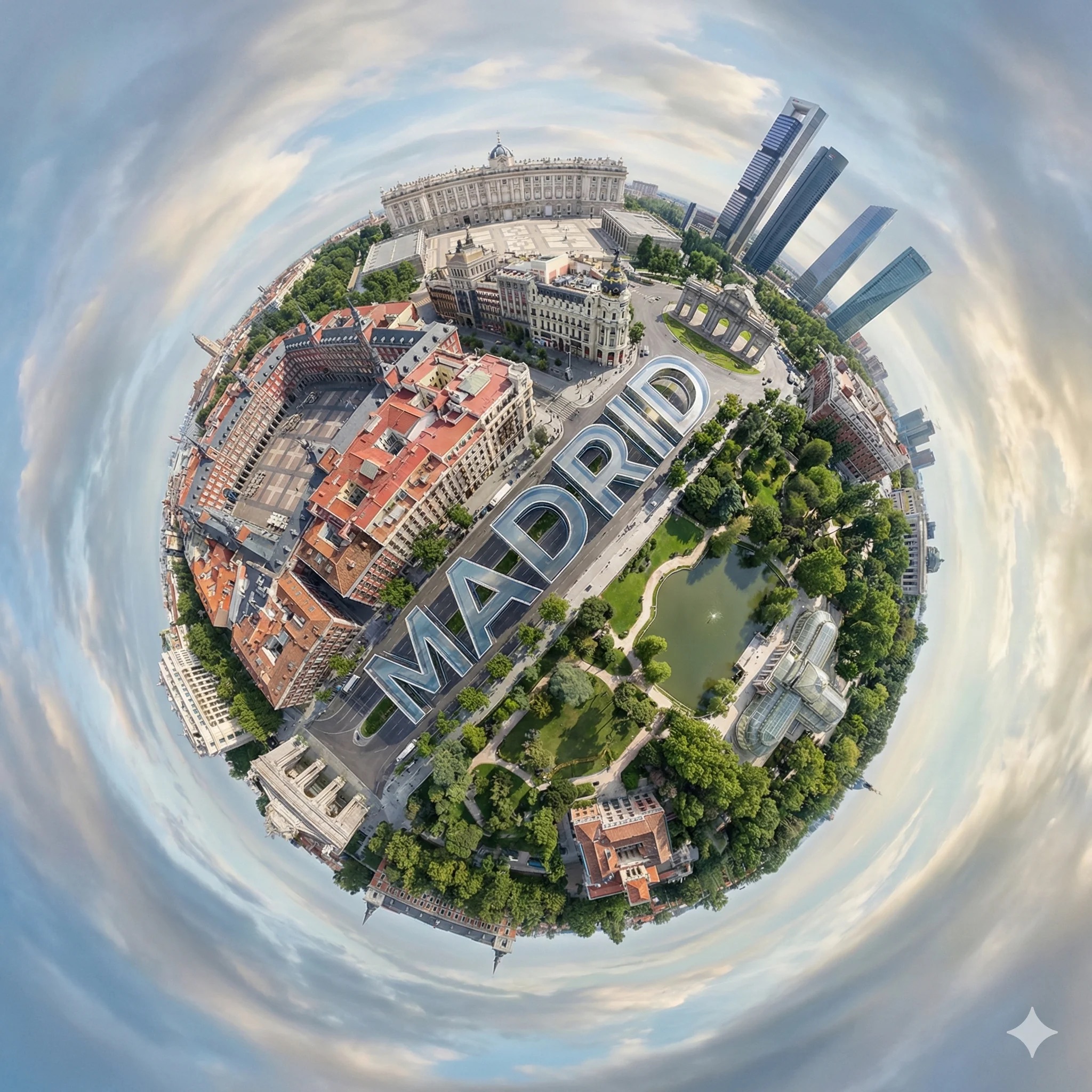 马德里的超现实的球形全景