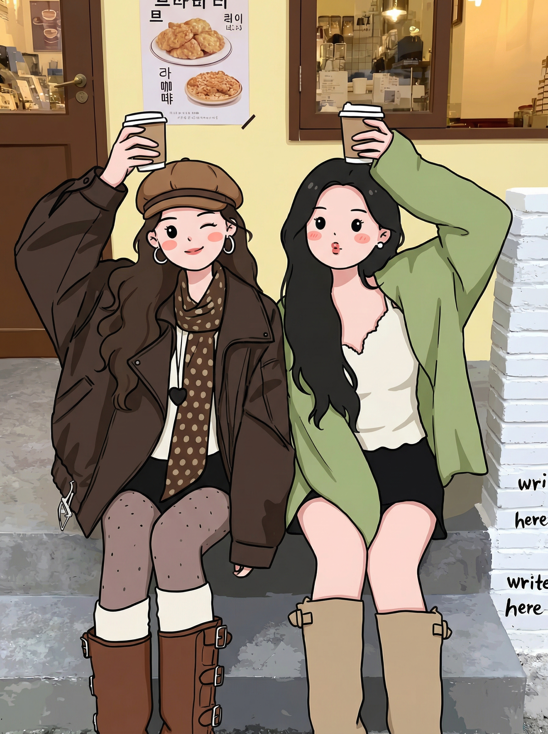 人物改成卡通插画风