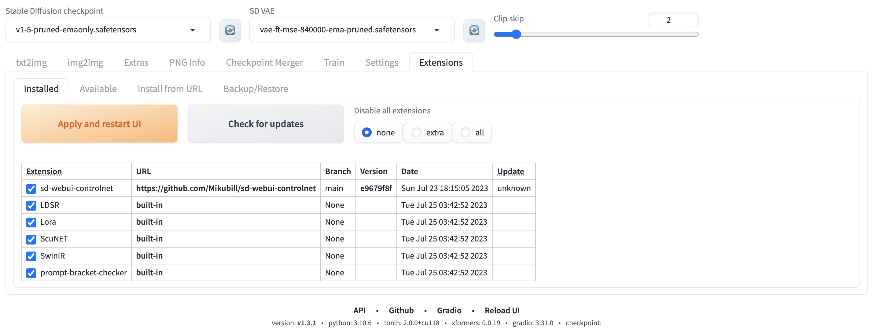 ControlNet 扩展配置完成