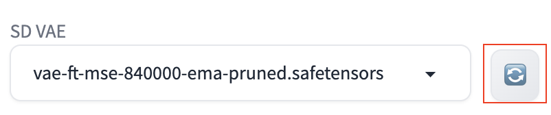 刷新并选择 VAE 模型