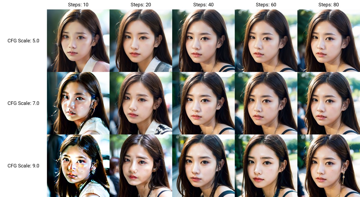 提示词相关性和采样步数